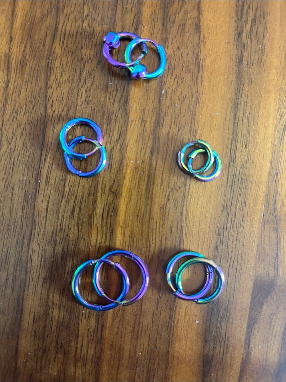 Multi-Pack Rainbow Anodized Hoop Earrings